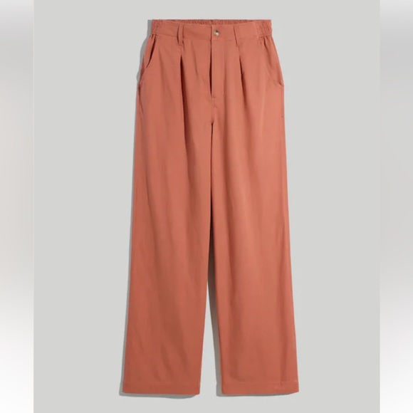 Madewell The Neale Dried Rose Drapeweave Pants Size 10 - Picture 2 of 10